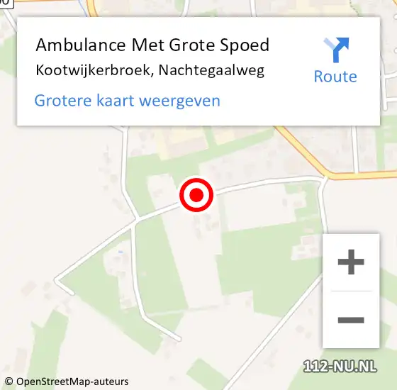 Locatie op kaart van de 112 melding: Ambulance Met Grote Spoed Naar Kootwijkerbroek, Nachtegaalweg op 14 december 2019 05:36