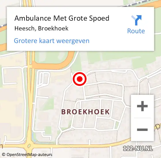 Locatie op kaart van de 112 melding: Ambulance Met Grote Spoed Naar Heesch, Broekhoek op 14 december 2019 11:36