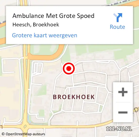 Locatie op kaart van de 112 melding: Ambulance Met Grote Spoed Naar Heesch, Broekhoek op 14 december 2019 11:37