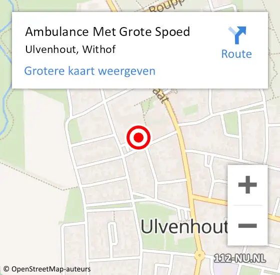 Locatie op kaart van de 112 melding: Ambulance Met Grote Spoed Naar Ulvenhout, Withof op 14 december 2019 11:48