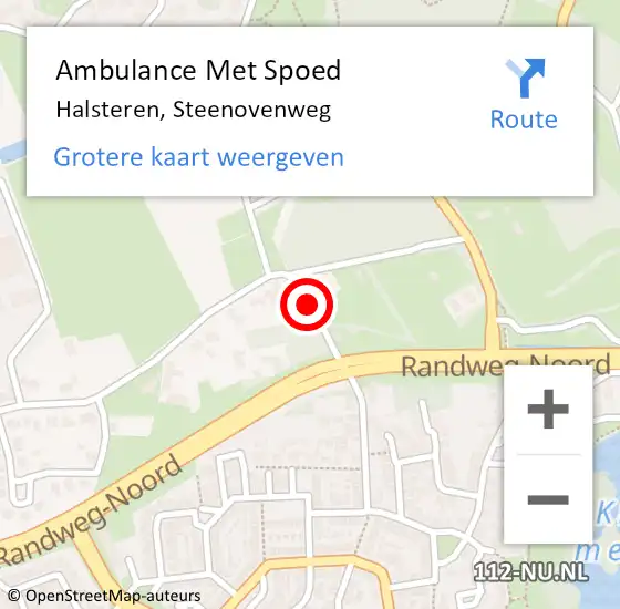 Locatie op kaart van de 112 melding: Ambulance Met Spoed Naar Halsteren, Steenovenweg op 14 december 2019 13:09