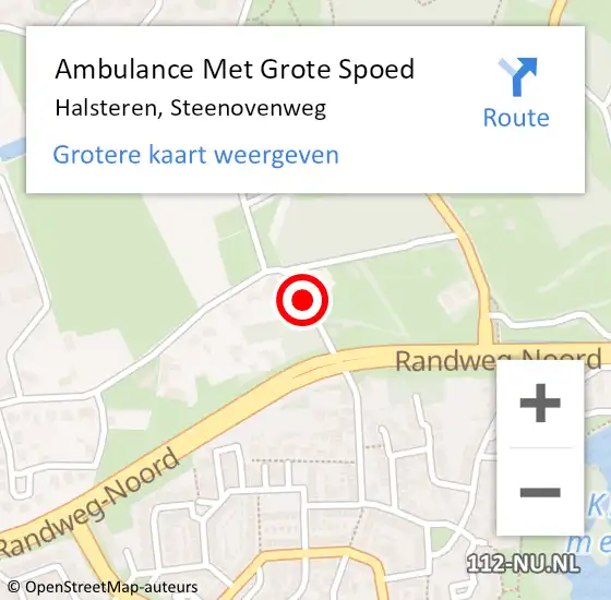 Locatie op kaart van de 112 melding: Ambulance Met Grote Spoed Naar Halsteren, Steenovenweg op 14 december 2019 13:10