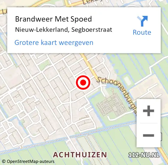 Locatie op kaart van de 112 melding: Brandweer Met Spoed Naar Nieuw-Lekkerland, Segboerstraat op 14 december 2019 14:23