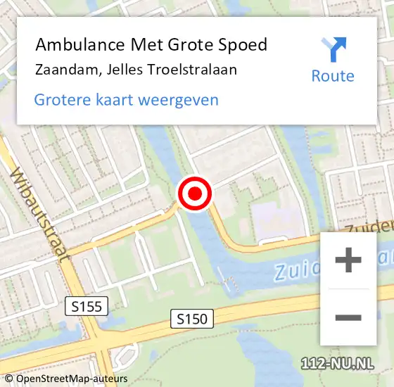 Locatie op kaart van de 112 melding: Ambulance Met Grote Spoed Naar Zaandam, Jelles Troelstralaan op 14 december 2019 15:10