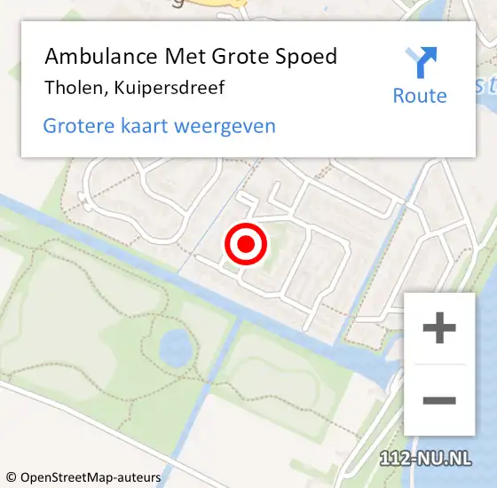 Locatie op kaart van de 112 melding: Ambulance Met Grote Spoed Naar Tholen, Kuipersdreef op 14 december 2019 15:35