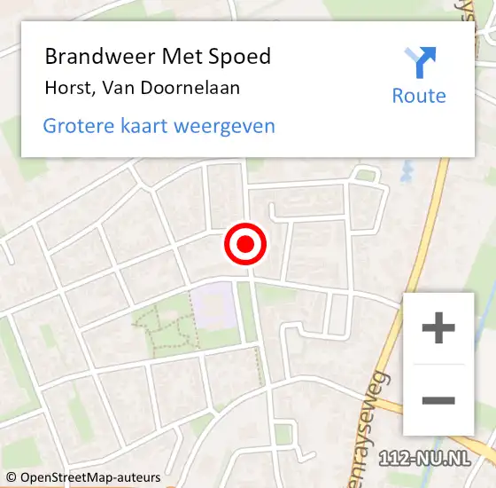 Locatie op kaart van de 112 melding: Brandweer Met Spoed Naar Horst, Van Doornelaan op 14 december 2019 16:09