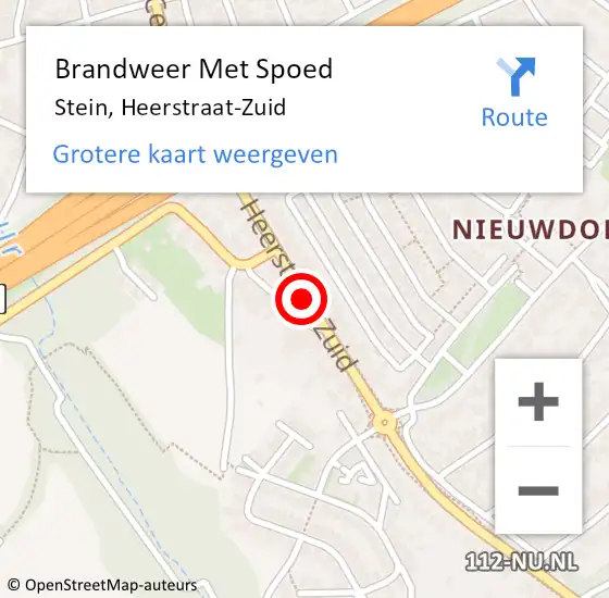 Locatie op kaart van de 112 melding: Brandweer Met Spoed Naar Stein, Heerstraat-Zuid op 14 december 2019 16:24