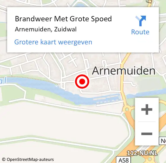 Locatie op kaart van de 112 melding: Brandweer Met Grote Spoed Naar Arnemuiden, Zuidwal op 14 december 2019 17:27