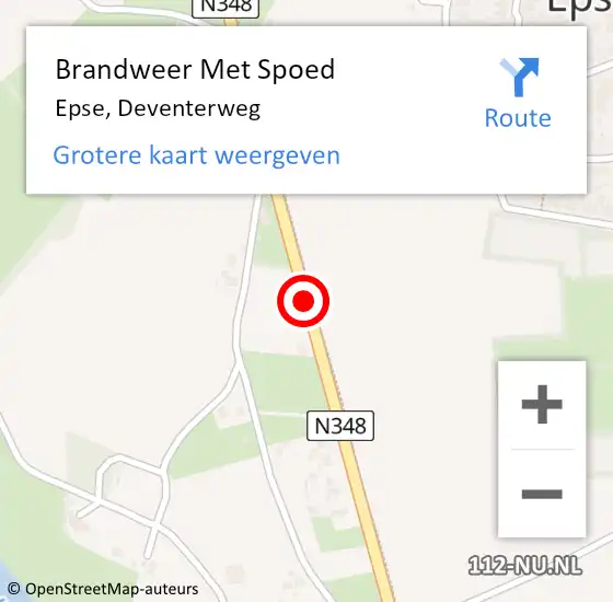 Locatie op kaart van de 112 melding: Brandweer Met Spoed Naar Epse, Deventerweg op 14 december 2019 20:01