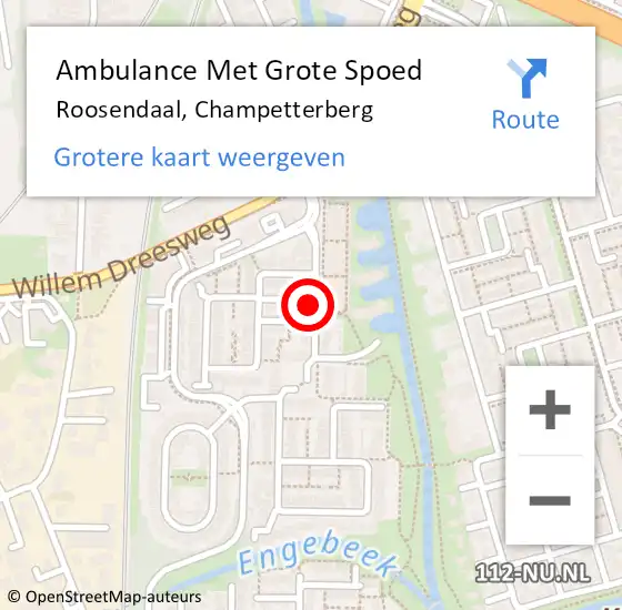 Locatie op kaart van de 112 melding: Ambulance Met Grote Spoed Naar Roosendaal, Champetterberg op 14 december 2019 21:32