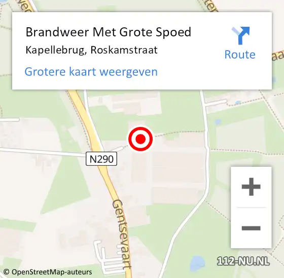 Locatie op kaart van de 112 melding: Brandweer Met Grote Spoed Naar Kapellebrug, Roskamstraat op 14 december 2019 22:24