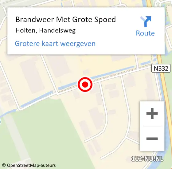 Locatie op kaart van de 112 melding: Brandweer Met Grote Spoed Naar Holten, Handelsweg op 14 december 2019 23:48