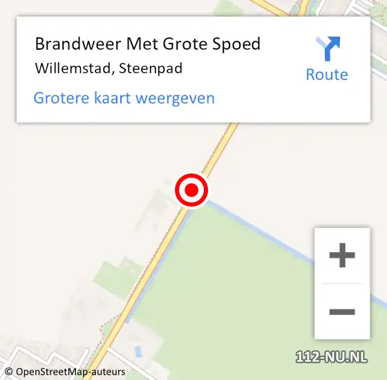 Locatie op kaart van de 112 melding: Brandweer Met Grote Spoed Naar Willemstad, Steenpad op 15 december 2019 02:32