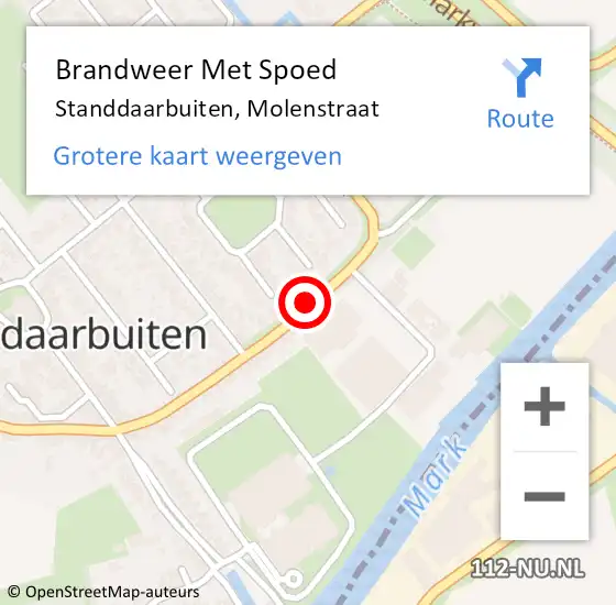 Locatie op kaart van de 112 melding: Brandweer Met Spoed Naar Standdaarbuiten, Molenstraat op 15 december 2019 09:01