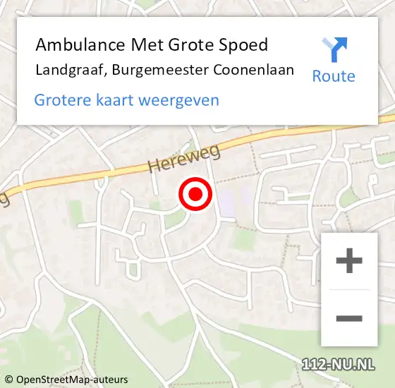 Locatie op kaart van de 112 melding: Ambulance Met Grote Spoed Naar Landgraaf, Burgemeester Coonenlaan op 22 april 2014 22:14