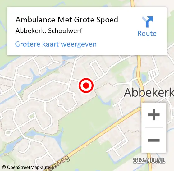 Locatie op kaart van de 112 melding: Ambulance Met Grote Spoed Naar Abbekerk, Schoolwerf op 15 december 2019 11:24