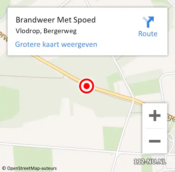 Locatie op kaart van de 112 melding: Brandweer Met Spoed Naar Vlodrop, Bergerweg op 15 december 2019 14:25