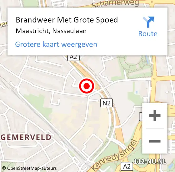 Locatie op kaart van de 112 melding: Brandweer Met Grote Spoed Naar Maastricht, Nassaulaan op 15 december 2019 15:13