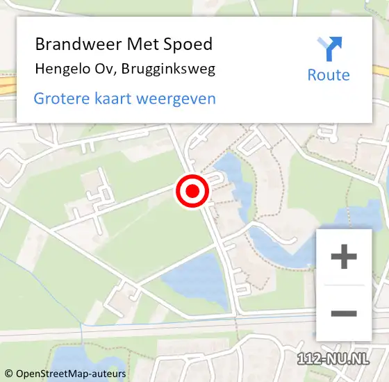 Locatie op kaart van de 112 melding: Brandweer Met Spoed Naar Hengelo Ov, Brugginksweg op 15 december 2019 15:44