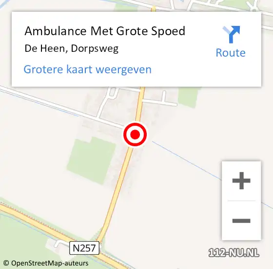 Locatie op kaart van de 112 melding: Ambulance Met Grote Spoed Naar De Heen, Dorpsweg op 15 december 2019 17:21