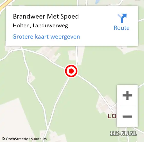 Locatie op kaart van de 112 melding: Brandweer Met Spoed Naar Holten, Landuwerweg op 15 december 2019 17:39