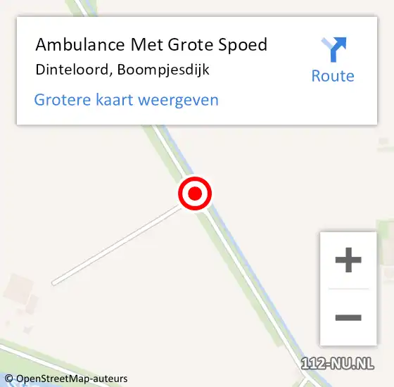 Locatie op kaart van de 112 melding: Ambulance Met Grote Spoed Naar Dinteloord, Boompjesdijk op 15 december 2019 17:39