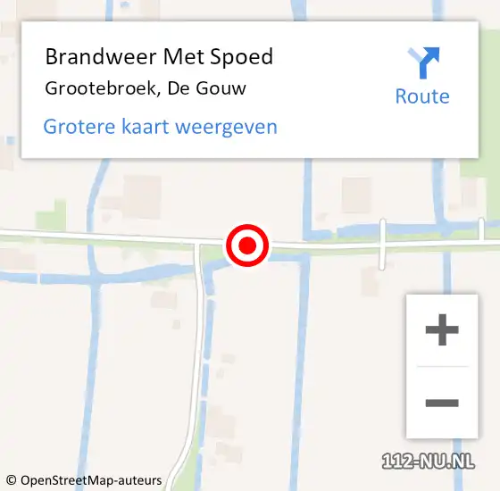 Locatie op kaart van de 112 melding: Brandweer Met Spoed Naar Grootebroek, De Gouw op 22 april 2014 23:12