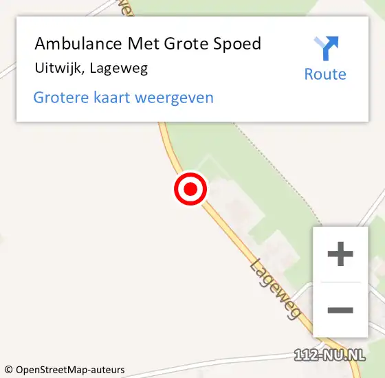 Locatie op kaart van de 112 melding: Ambulance Met Grote Spoed Naar Uitwijk, Lageweg op 15 december 2019 18:42