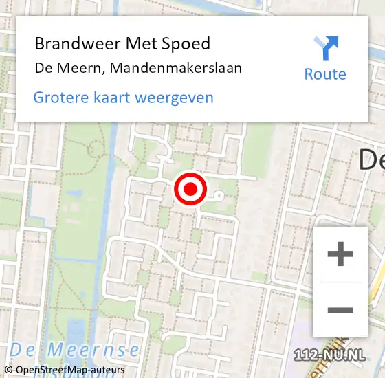 Locatie op kaart van de 112 melding: Brandweer Met Spoed Naar De Meern, Mandenmakerslaan op 15 december 2019 20:32