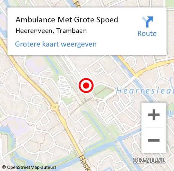 Locatie op kaart van de 112 melding: Ambulance Met Grote Spoed Naar Heerenveen, Trambaan op 15 december 2019 21:09
