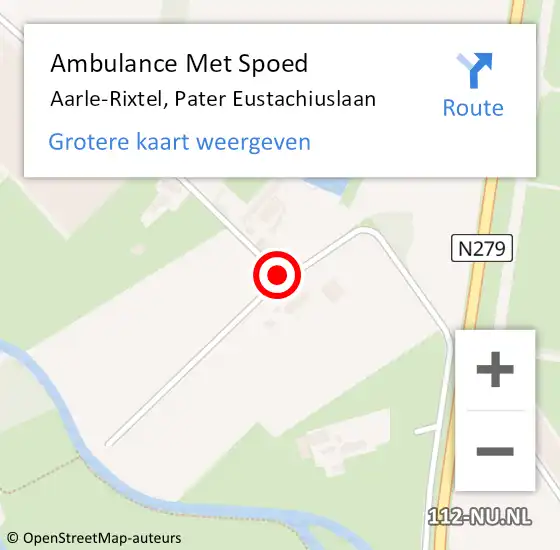 Locatie op kaart van de 112 melding: Ambulance Met Spoed Naar Aarle-Rixtel, Pater Eustachiuslaan op 15 december 2019 21:32