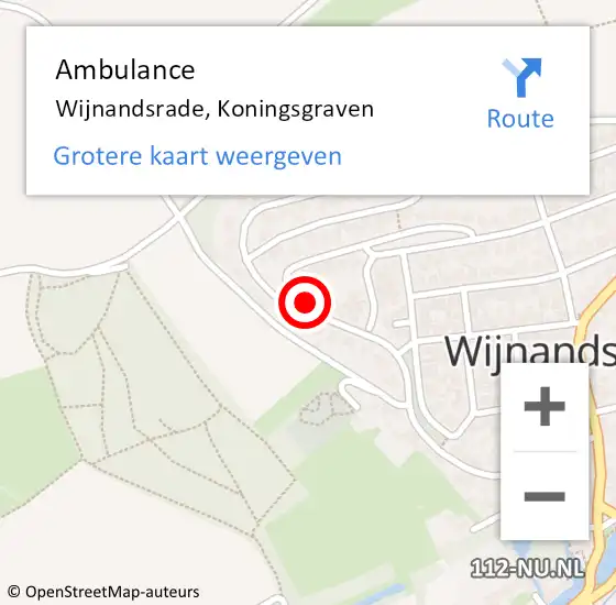 Locatie op kaart van de 112 melding: Ambulance Wijnandsrade, Koningsgraven op 23 april 2014 00:03