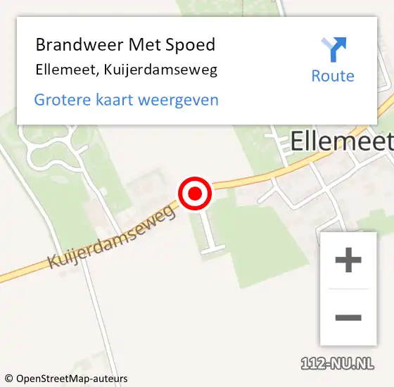 Locatie op kaart van de 112 melding: Brandweer Met Spoed Naar Ellemeet, Kuijerdamseweg op 15 december 2019 23:01