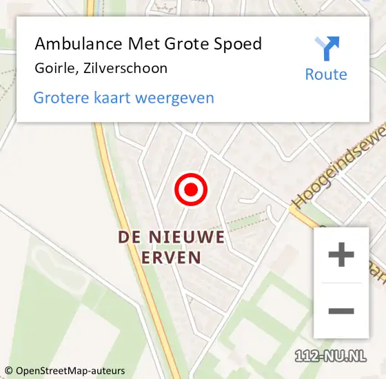 Locatie op kaart van de 112 melding: Ambulance Met Grote Spoed Naar Goirle, Zilverschoon op 16 december 2019 01:54