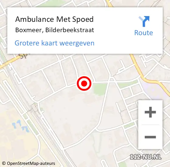 Locatie op kaart van de 112 melding: Ambulance Met Spoed Naar Boxmeer, Bilderbeekstraat op 16 december 2019 03:15