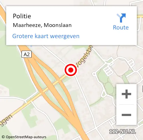 Locatie op kaart van de 112 melding: Politie Maarheeze, Moonslaan op 16 december 2019 08:11