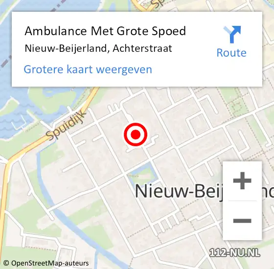 Locatie op kaart van de 112 melding: Ambulance Met Grote Spoed Naar Nieuw-Beijerland, Achterstraat op 16 december 2019 08:24