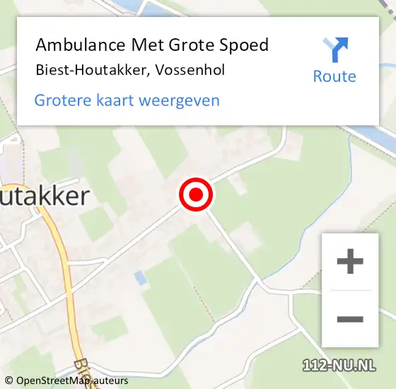 Locatie op kaart van de 112 melding: Ambulance Met Grote Spoed Naar Biest-Houtakker, Vossenhol op 16 december 2019 09:50