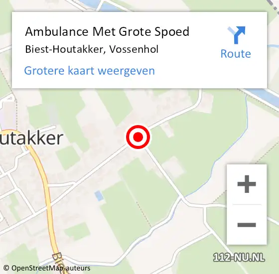 Locatie op kaart van de 112 melding: Ambulance Met Grote Spoed Naar Biest-Houtakker, Vossenhol op 16 december 2019 09:57