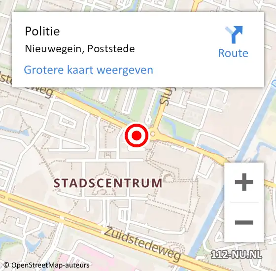 Locatie op kaart van de 112 melding: Politie Nieuwegein, Poststede op 16 december 2019 12:06