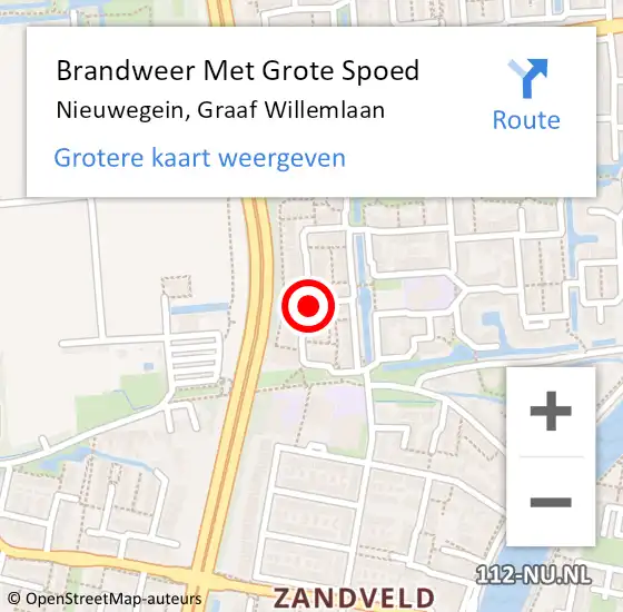 Locatie op kaart van de 112 melding: Brandweer Met Grote Spoed Naar Nieuwegein, Graaf Willemlaan op 16 december 2019 12:24