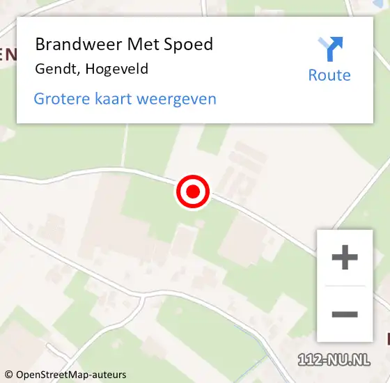 Locatie op kaart van de 112 melding: Brandweer Met Spoed Naar Gendt, Hogeveld op 16 december 2019 12:28