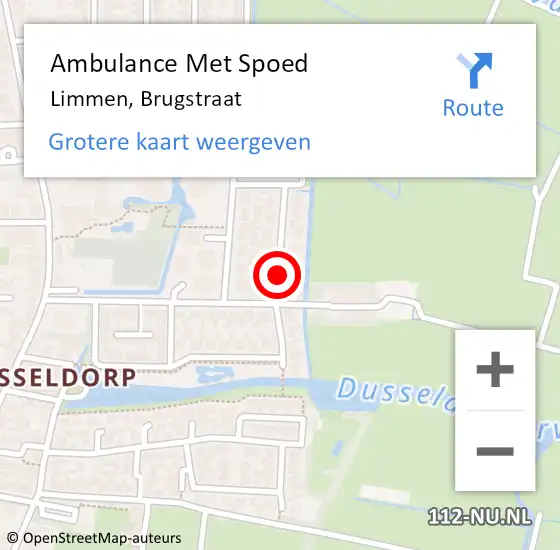 Locatie op kaart van de 112 melding: Ambulance Met Spoed Naar Limmen, Brugstraat op 16 december 2019 12:41