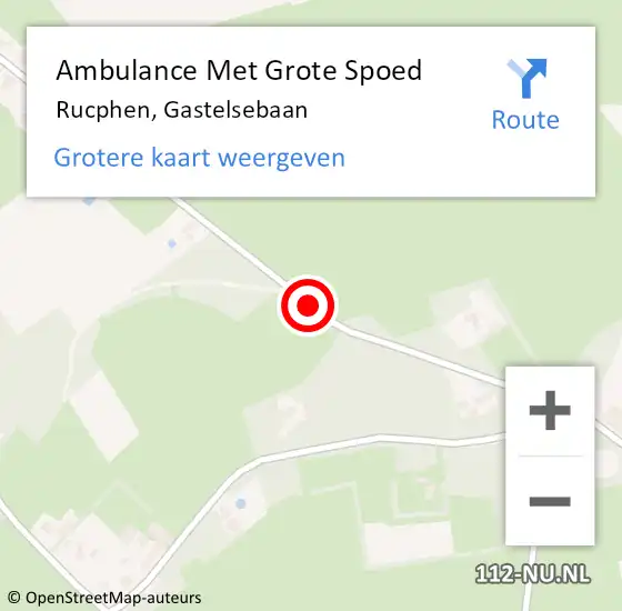 Locatie op kaart van de 112 melding: Ambulance Met Grote Spoed Naar Rucphen, Gastelsebaan op 16 december 2019 14:38