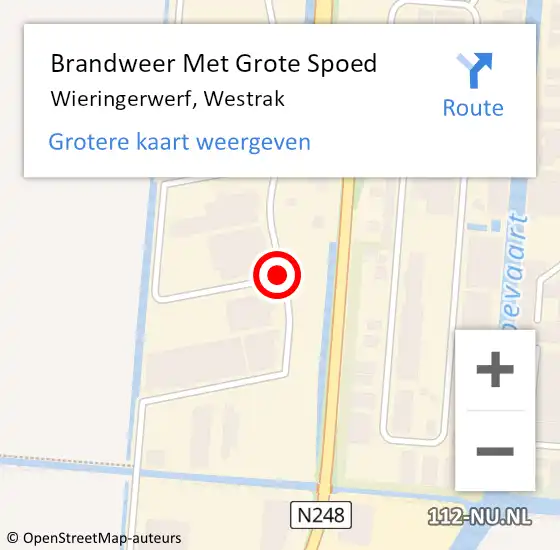 Locatie op kaart van de 112 melding: Brandweer Met Grote Spoed Naar Wieringerwerf, Westrak op 16 december 2019 15:10