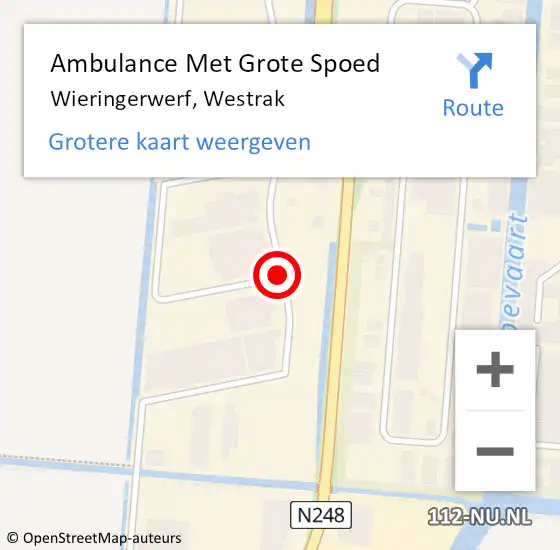 Locatie op kaart van de 112 melding: Ambulance Met Grote Spoed Naar Wieringerwerf, Westrak op 16 december 2019 15:17