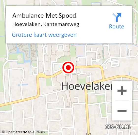 Locatie op kaart van de 112 melding: Ambulance Met Spoed Naar Hoevelaken, Kantemarsweg op 16 december 2019 15:30