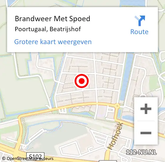 Locatie op kaart van de 112 melding: Brandweer Met Spoed Naar Poortugaal, Beatrijshof op 16 december 2019 16:56