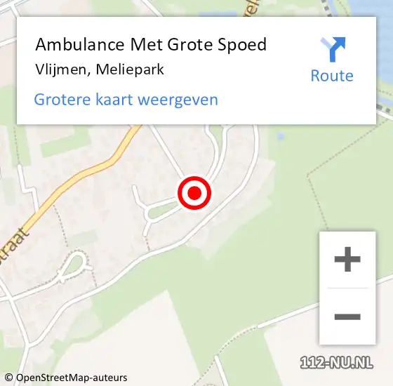 Locatie op kaart van de 112 melding: Ambulance Met Grote Spoed Naar Vlijmen, Meliepark op 16 december 2019 17:18