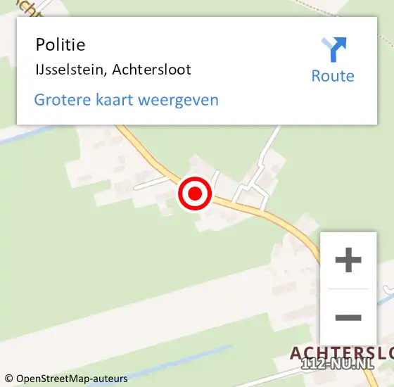 Locatie op kaart van de 112 melding: Politie IJsselstein, Achtersloot op 16 december 2019 20:31